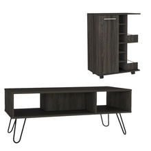Load image into Gallery viewer, Set of Two Espresso and Black Wood Furniture Set
