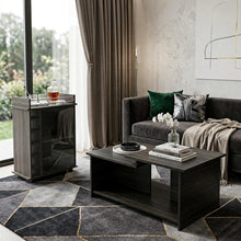 Load image into Gallery viewer, Set of Two Espresso and Black Wood Floor Shelf Furniture Set
