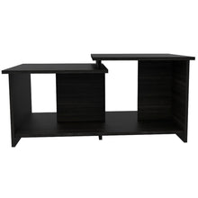 Load image into Gallery viewer, Set of Two Espresso and Black Wood Floor Shelf Furniture Set
