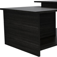Load image into Gallery viewer, Set of Two Espresso and Black Wood Floor Shelf Furniture Set
