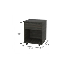 Load image into Gallery viewer, Set of Two Espresso and Black Wood Wheel Furniture Set
