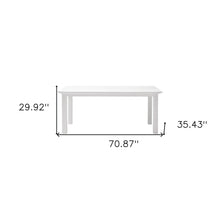 Load image into Gallery viewer, 71" White Solid Wood Dining Table

