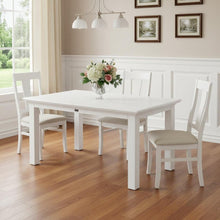 Load image into Gallery viewer, 79" White Solid Wood Butterfly Leaf Extending Dining Table
