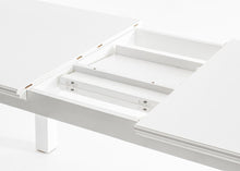 Load image into Gallery viewer, 79" White Solid Wood Butterfly Leaf Extending Dining Table
