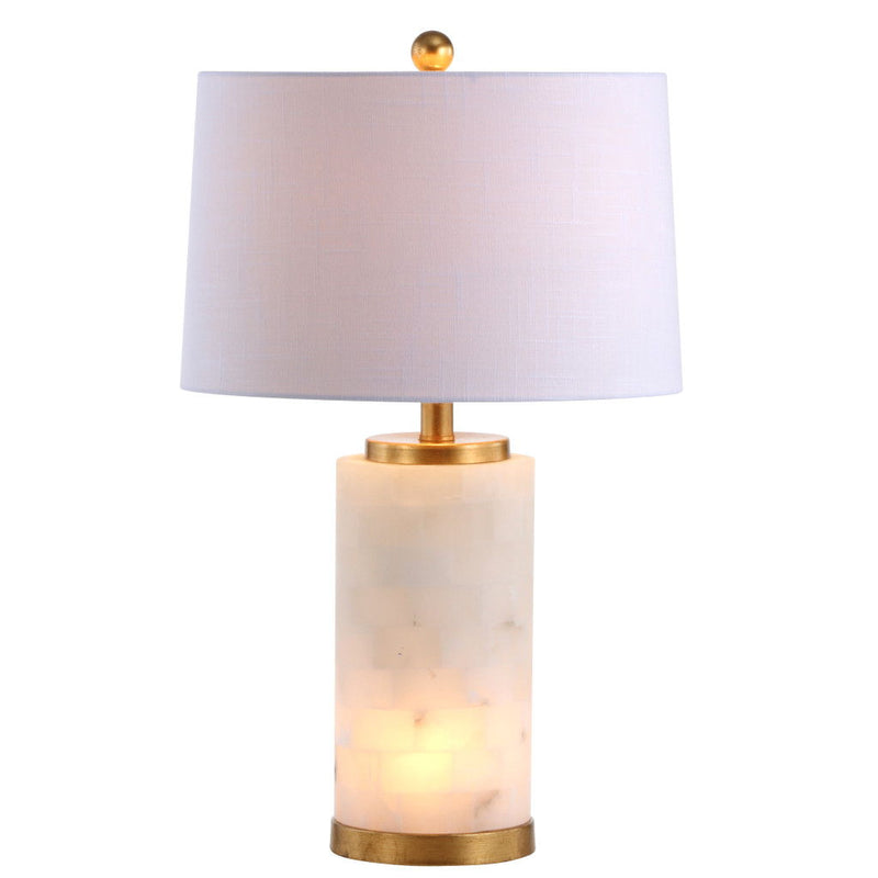 26" Table Lamp With Drum Shade - White