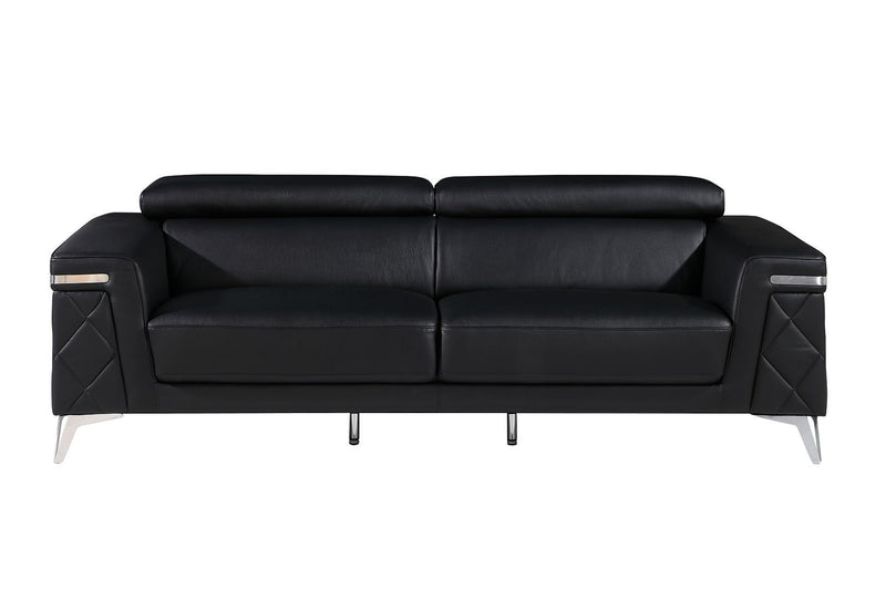 Italian Leather Sofa (720449) - Black