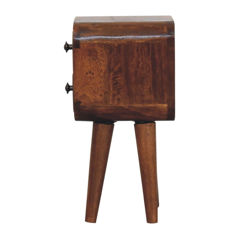 16" Solid Wood Square Two Drawer Nightstand - Brown