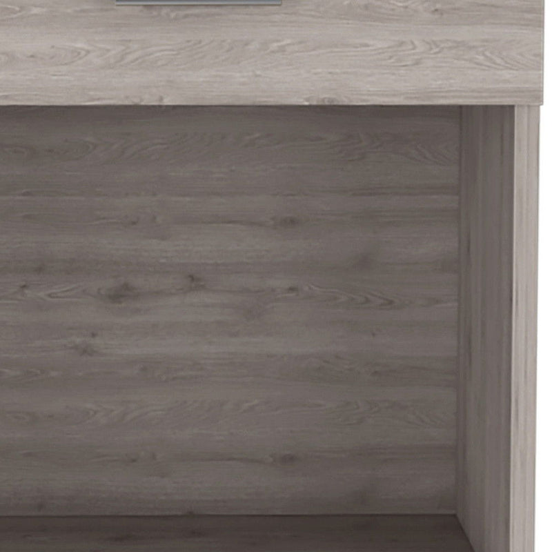 16.7" x 13.6" x 21.7" One Drawer Faux Wood Nightstand - Light Gray