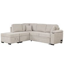 Load image into Gallery viewer, Sleeper Sofa Bed, 2 In 1 Pull Out Sofa Bed L Shape Couch With Storage Ottoman For Living Room, Bedroom Couch And Small Apartment
