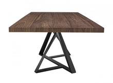 Load image into Gallery viewer, Wood Iron Pedestal Base Dining Table - Brown / Black
