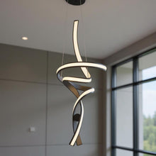 Load image into Gallery viewer, 2 Light Metal LED Dimmable Smart Enabled Chandelier - Black
