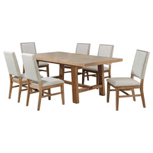 Load image into Gallery viewer, Carlos - 7 Piece Leaf Dining Set Table And Upholstered Chairs - Brown / Beige
