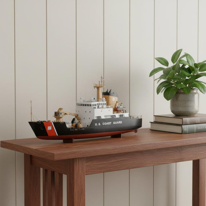 Hand Painted Model Boat (624440) - Black / White