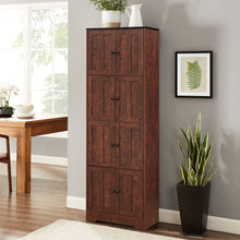 Load image into Gallery viewer, Tall Storage Cabinet With 8 Doors And 4 Shelves, Wall Storage Cabinet For Living Room, Kitchen, Office, Bedroom, Bathroom
