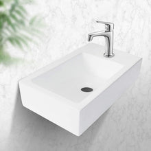 Load image into Gallery viewer, Modern Ceramic Rectangle Wall Mount Bathroom Sink With Single Faucet Hole
