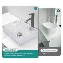 Load image into Gallery viewer, Rectangle Vessel Sink With Diamond Texture With Pop Up Drain (No Faucet) - White

