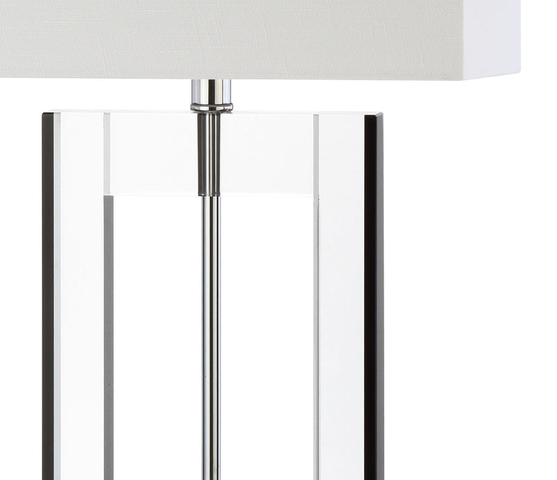 26" Novelty Table Lamp LED With Drum Shade - Clear
