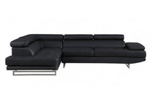 Load image into Gallery viewer, Faux Leather L Shaped Two Piece Corner Sectional - Black
