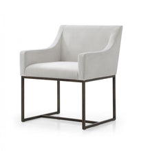 Load image into Gallery viewer, Upholstered Fabric Dining Arm Chair - Beige
