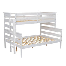 Load image into Gallery viewer, Wood Twin over Full Bunk Bed with Ladder, White
