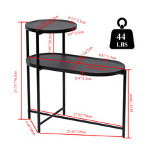 Load image into Gallery viewer, Round Coffee Table With Storage Tray 2 Tier Oval End Tables Wooden Small Side Table For Living Room
