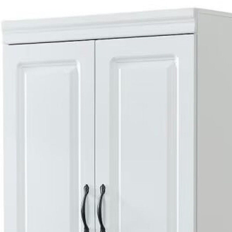 74" Two Door Two Drawer Combo Dresser - White