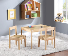 Load image into Gallery viewer, Della - 3 Piece Solid Wood Kids Table &amp; Two Chair Set - Natural
