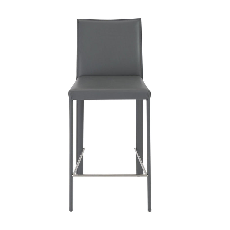 Steel Low Back Counter Height Bar Chairs (Set of 2) - Gray