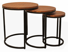 Load image into Gallery viewer, Round Nested Tables (Set of 3) - Black And Copper
