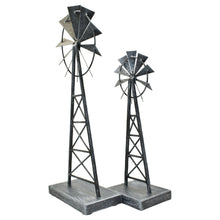 Load image into Gallery viewer, Windmill Tabletop Sculpture (Set of 2) - Pewter
