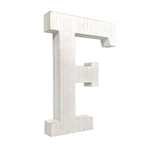 Load image into Gallery viewer, Wash Wooden Initial Letter F Sculpture - White

