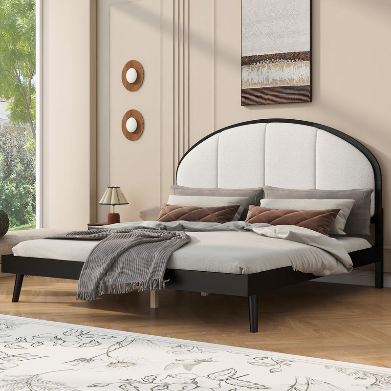 Elegant Modern Upholstered Platform Bed Frame