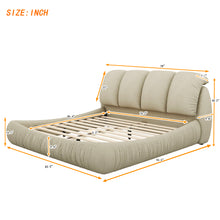 Load image into Gallery viewer, King Size Luxury Upholstered Bed with Thick Headboard, Velvet King Bed with Oversized Padded Backrest, Cinerous(Expect Arrive date 2024/3/9)
