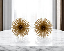 Load image into Gallery viewer, Decorative Spiky Sphere Tabletop Sculptures (Set of 2) (568886) - Gold
