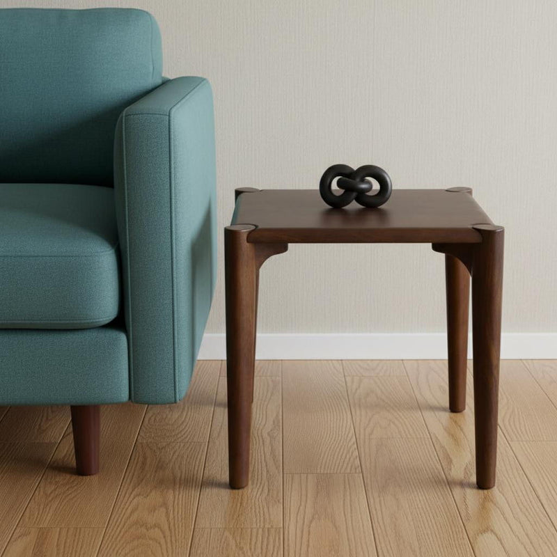 Solid Wood Square End Table (722648) - Brown