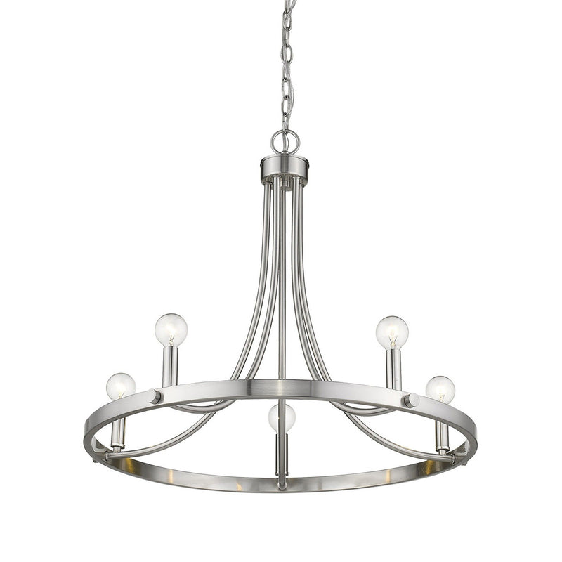 Candle Style Five Light Dimmable Chandelier - Silver