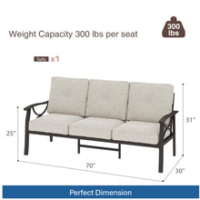 Load image into Gallery viewer, All-Weather 3 Seat Patio Sofa With Cushions
