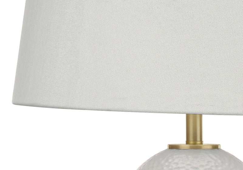 Ceramic Urn Table Lamp With Cream Empire Shade - Gold And White