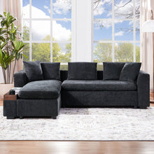Load image into Gallery viewer, Modern L Shaped Sectional Sofa With Upholstery And Wooden Storage
