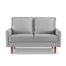 Load image into Gallery viewer, Loveseat Velvet - Gray / Dark Brown
