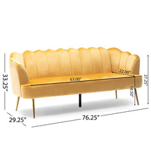 Load image into Gallery viewer, Modern Glam 3 Seater Sofa With Velvet Texture
