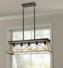 Load image into Gallery viewer, Five Light Metal Chandelier With Shades - Brown
