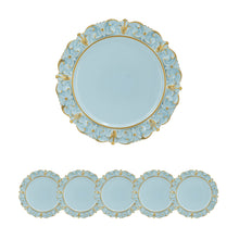 Load image into Gallery viewer, Plastic Charger Plate (Set of 6) - Blue / Gold
