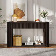 Load image into Gallery viewer, Oval Fluted Console Table With 2 Drawers And Bottom Shelf
