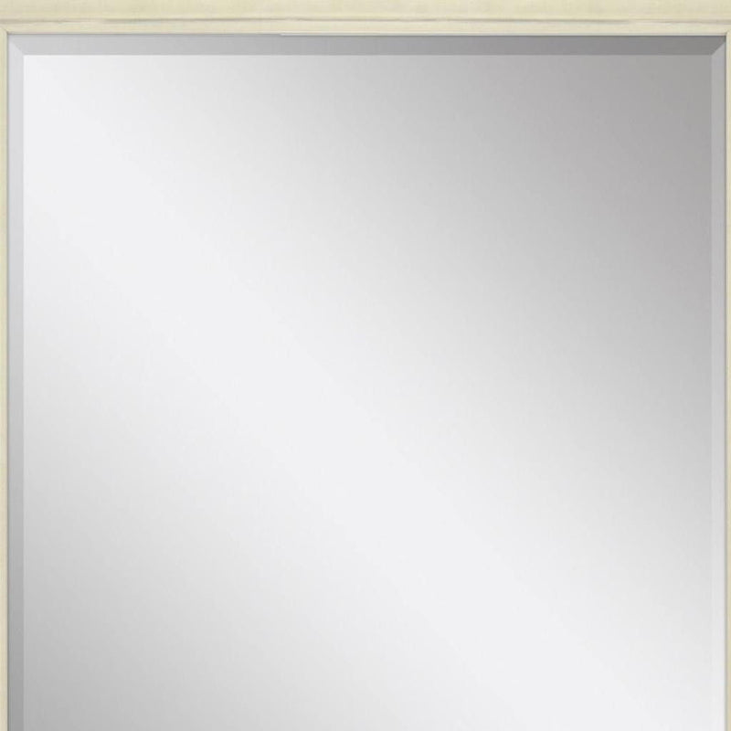 44" Solid Wood Framed Accent Mirror - White