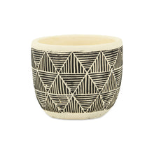 Load image into Gallery viewer, Geometric Round Pot Planter - Black / White
