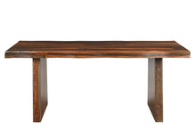 Load image into Gallery viewer, 74" Dark Brown Solid Wood Dining Table
