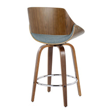 Load image into Gallery viewer, Fabrizzi - Mid Century Modern Fixed Height Counter Stool With Swivel With Round Footrest (Set of 2)
