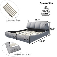 Load image into Gallery viewer, Luxury Upholstered Platform Bed With Oversized Padded Backrest And Solid Wood Frame
