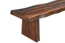 Load image into Gallery viewer, 68" Dark Brown Solid Wood Dining Bench
